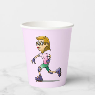 Roller Skating Birthday Party Pink Paper Cups