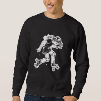 Roller Skating Girl Cartoon Look for Girls Sweatshirt