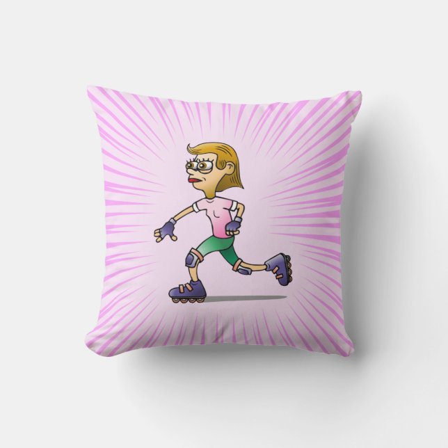 Roller Skating Girl Cushion (Front)