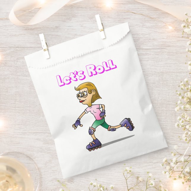 Roller Skating Girl Favour Bags (Clipped)