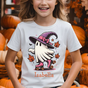 Roller Skating Halloween Cute Ghost Personalised  T-Shirt