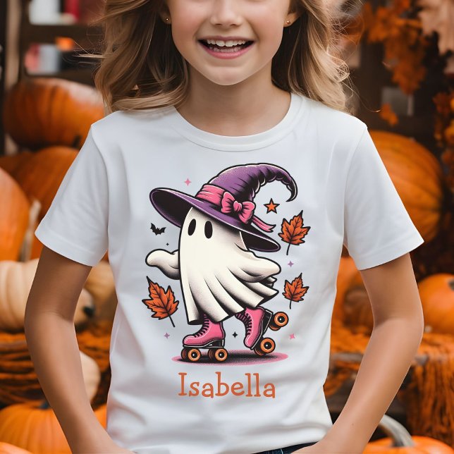 Roller Skating Halloween Cute Ghost Personalised  T-Shirt (Creator Uploaded)