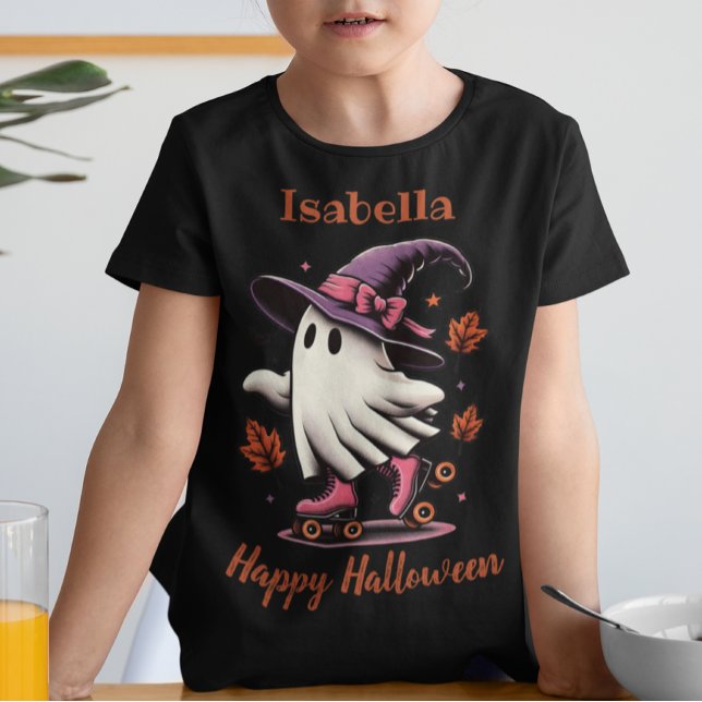 Roller Skating Halloween Cute Ghost Personalised  Tri-Blend Shirt (Creator Uploaded)