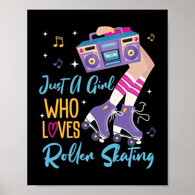 Roller Skating Just A Girl Who Loves Roller Poster (Front)