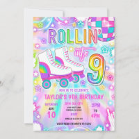 Roller Skating Neon Glow 9th Birthday Party