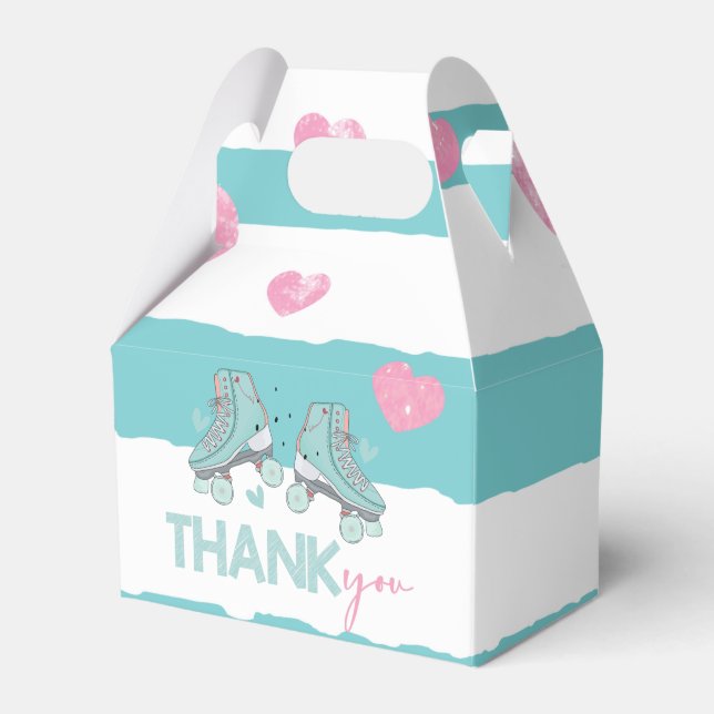 Roller Skating Pastel Birthday Thank you Favour Box (Front Side)