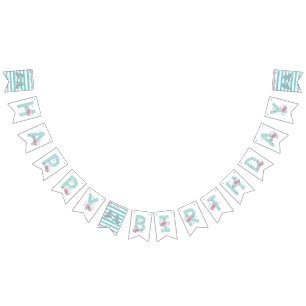 Roller Skating Pastel Party Happy Birthday Bunting