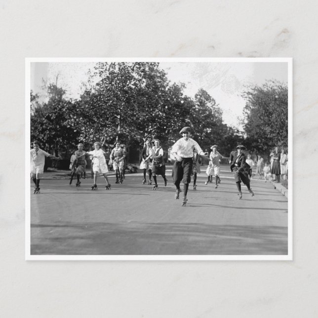 Roller Skating Race Postcard (Front)