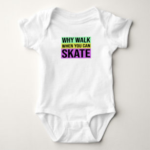 Roller Skating Retro Colourful Roller Skates Sayin Baby Bodysuit