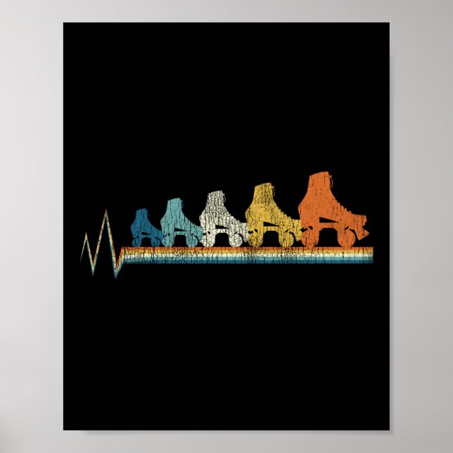 Roller Skating Retro Roller Skate 1970S Retro Poster (Front)