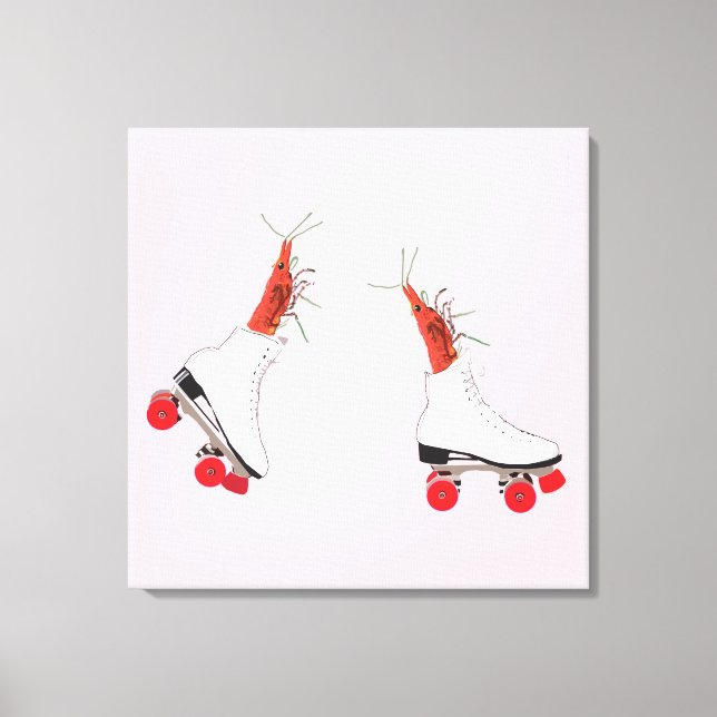 Roller Skating Shrimps  Wall Art (Front)