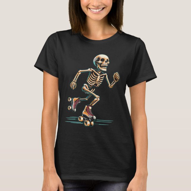 Roller Skating Skater Halloween  T-Shirt (Front)