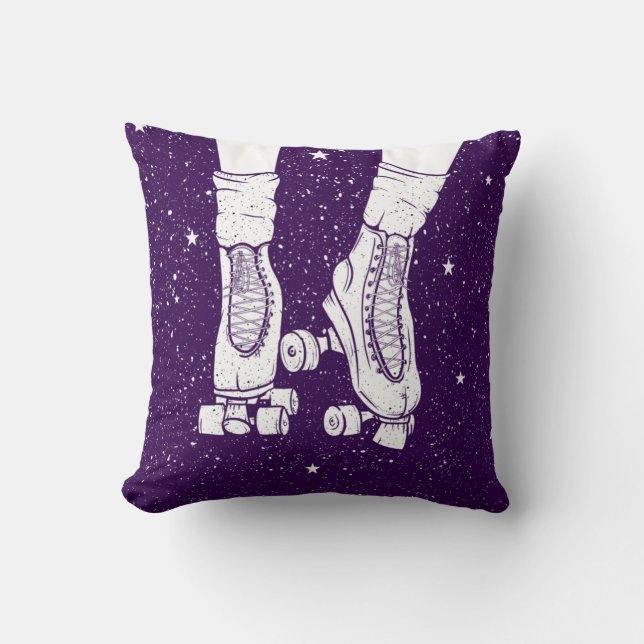Roller skating space universe scene. cushion (Front)