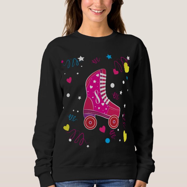 Rollerblade Pink Roller Skates Roller Skating Sweatshirt (Front)