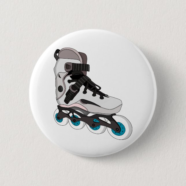 Rollerblades Rollerskates Inline Skates Art 6 Cm Round Badge (Front)