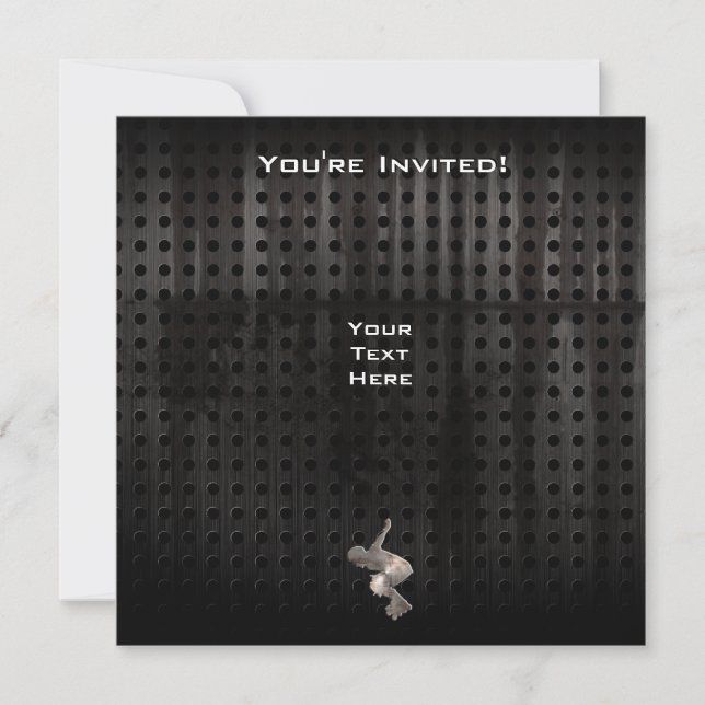 Rollerblading; Cool Black Invitation (Front)