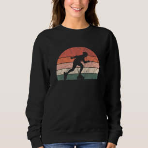 Rollerblading Pink Retro Vintage Style Sweatshirt