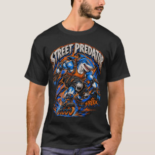 Rollerblading Shark Graphic Tee, Retro 90s Cartoon T-Shirt