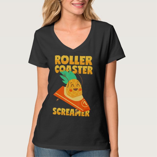 Rollercoaster Pineapple Screamer  Screaming T-Shirt (Front)
