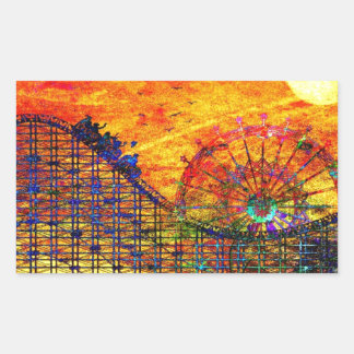 Rollercoaster Rectangular Sticker