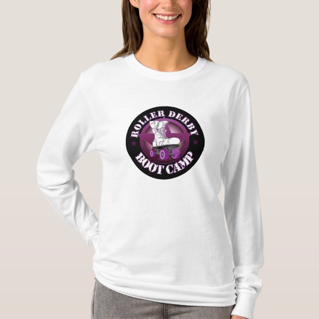 RollerDerbyBootCamp long sleeve t shirt (Front)