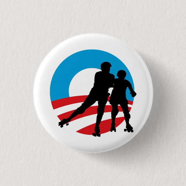 Rollergirls 4 OBAMA 1-1/4" button (Front)