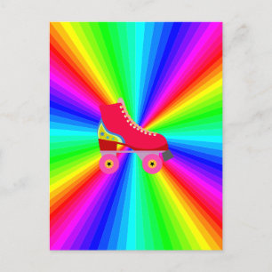 Rollerskate On Color Spectrum Radial Postcard