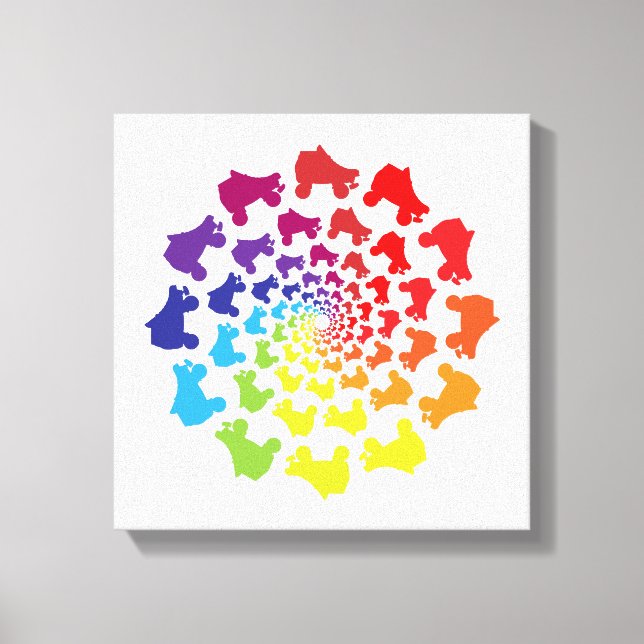 rollerskate rainbow circle canvas print (Front)