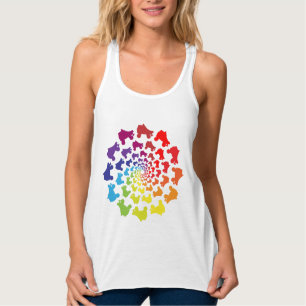 rollerskate rainbow circle singlet