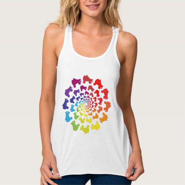 rollerskate rainbow circle singlet (Front)