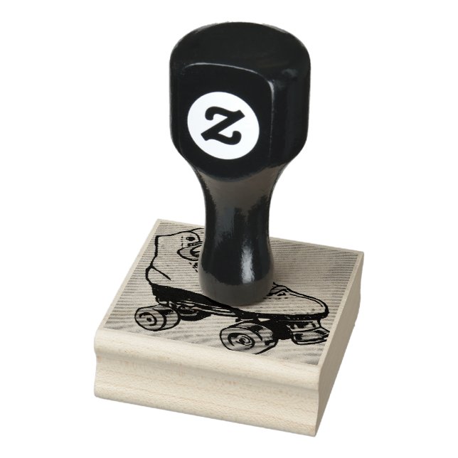 rollerskates eighties rubber stamp (Stamp)