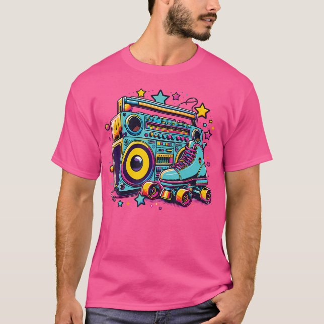 Rollerskates Funny 80'S Roller Skating Girl T-Shirt (Front)