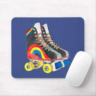 Rollerskates retro eighties art mouse pad