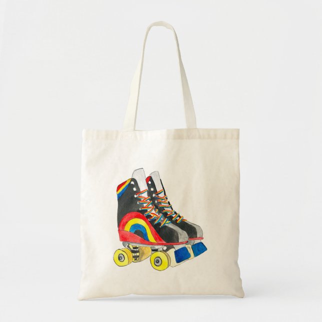 Rollerskates retro eighties art tote bag (Front)