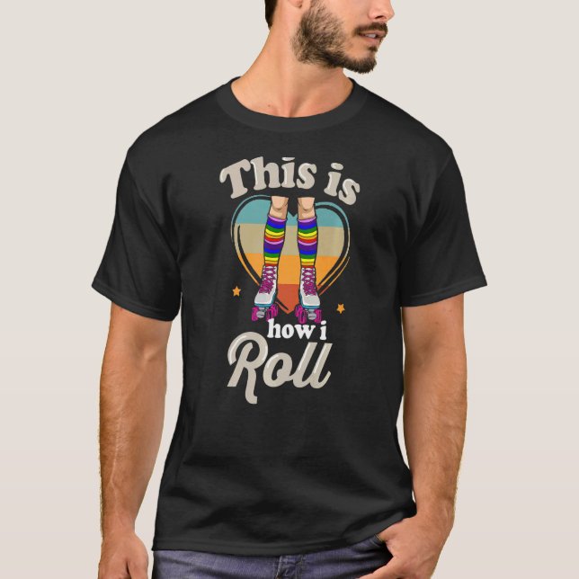 Rollerskating Inline Skates Roller 70s Party Vinta T-Shirt (Front)