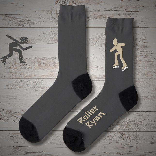 Rollerskating sand on grey with text socks (Creator Uploaded)