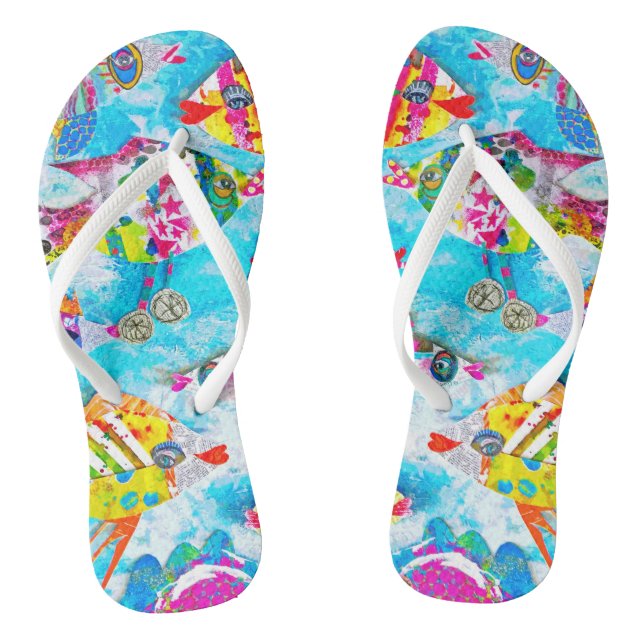 "Rollin' Down the River" Fishy Flops Jandals (Footbed)