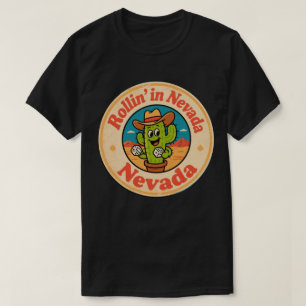 Rollin’ in Nevada_ Cactus with Dice Artwork T-Shirt