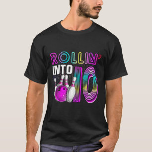 Rollin Into 10 Bowling Birthday Party 10Th Birthda T-Shirt
