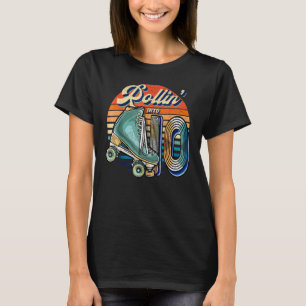 Rollin' Into 10 Roller Skating Rink 10th Birthday  T-Shirt