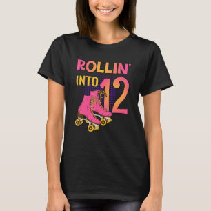 Rollin' Into 12 Roller Girl 12th Birthday Party Sk T-Shirt