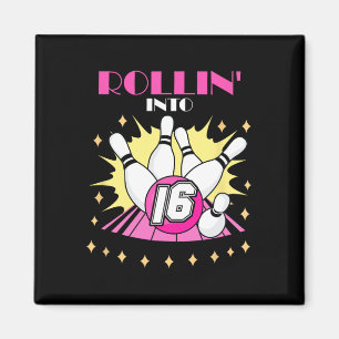 Rollin Into 16 Bowling Birthday Party 16. Boys Gir Magnet