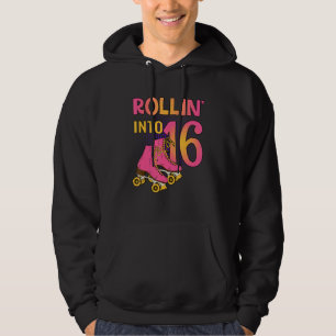 Rollin' Into 16 Roller Girl 16th Birthday Party Sk Hoodie