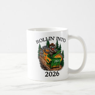 Rollin’ Into 2026 Dumpster Fire New Year Party Fun Coffee Mug