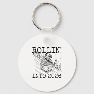 Rollin’ Into 2026 Raccoon Funny New Year Raccoon T Key Ring