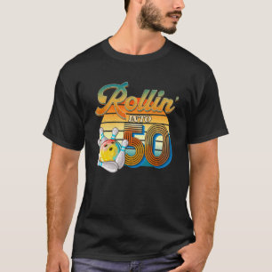Rollin' Into 50th Birthday Bowler 50 Years Old Bow T-Shirt