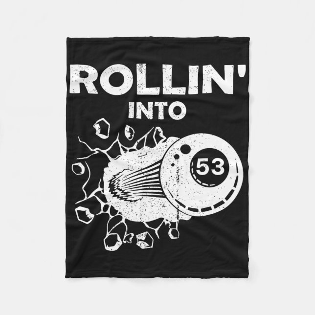 Rollin Into 53 Billiards 53rd Birthday Flaming Bil Fleece Blanket (Front)