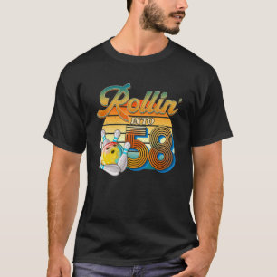 Rollin' Into 58th Birthday Bowler 58 Years Old Bow T-Shirt