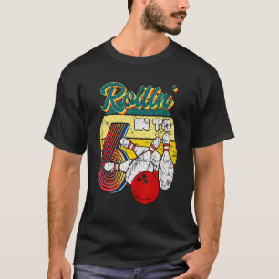 Rollin Into 6 Bowling Birthday Party 6th Birthday T-Shirt