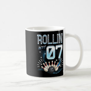 Rollin' Into 7 Bowling Birthday 7th Bowler Bday Pa Coffee Mug